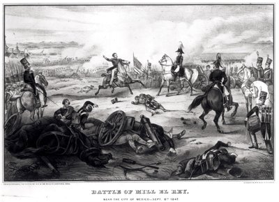 Battaglia di Molino del Rey, vicino alla città del Messico, 8 settembre 1847 da American School